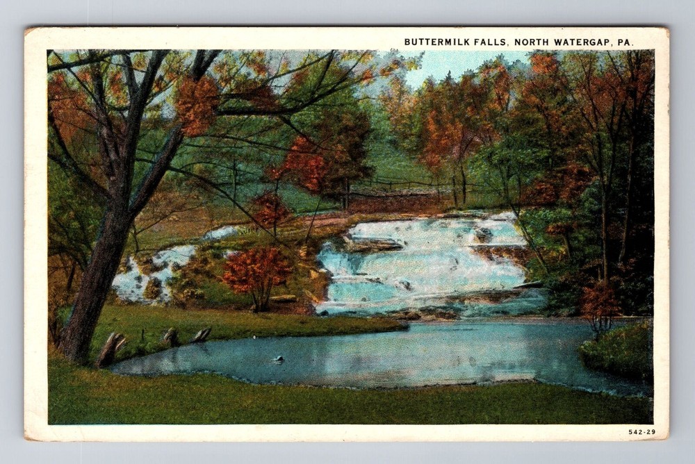 North Watergap PA-Pennsylvania, Buttermilk Falls, Antique Vintage Postcard