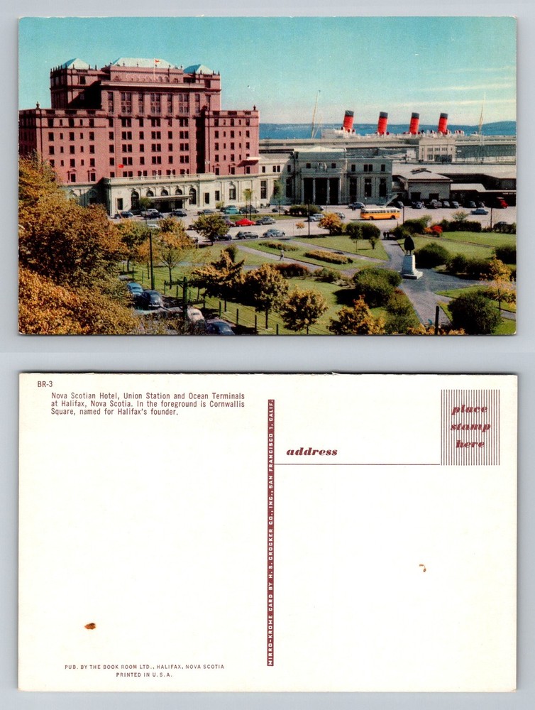 Halifax, NS-Nova Scotia, Nova Scotian Hotel Union Station Vintage Postcard