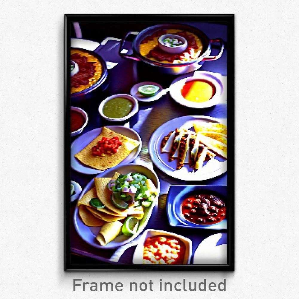 Pixel Art Poster - Dreary Enchiladas (8 Bit Psychedelic Trippy Video Game Print)