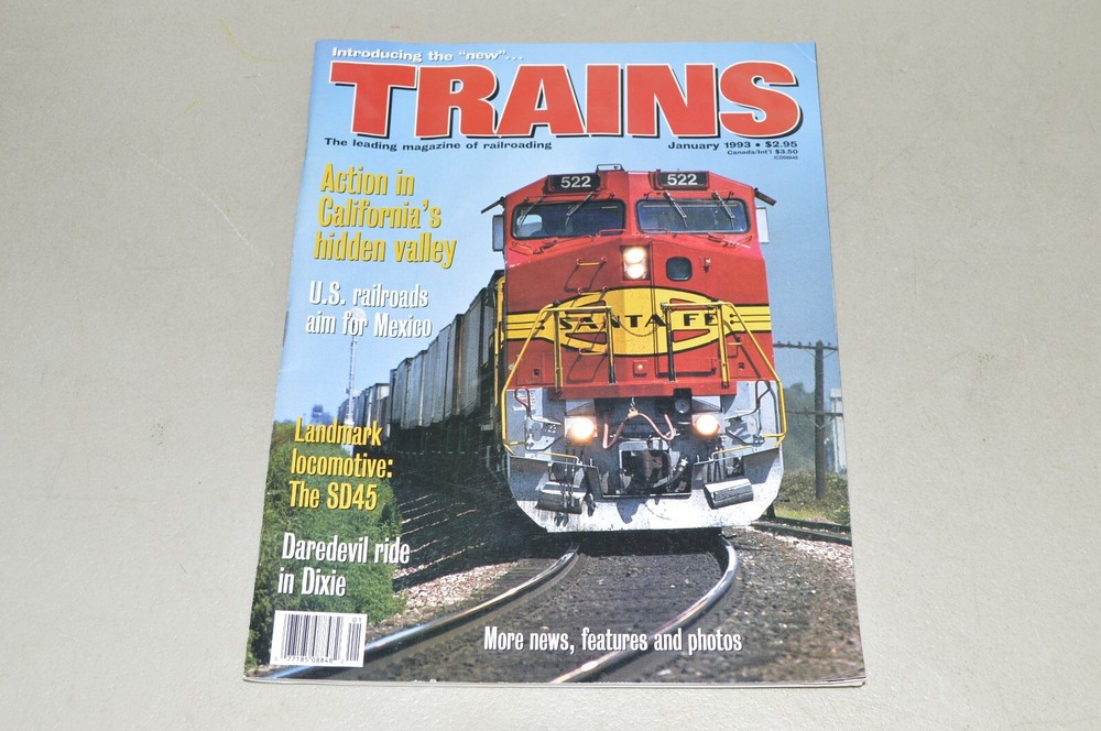 magazine railroad TRAINS January 1993 CA Hidden Valley SD45 Locomotive Mexico