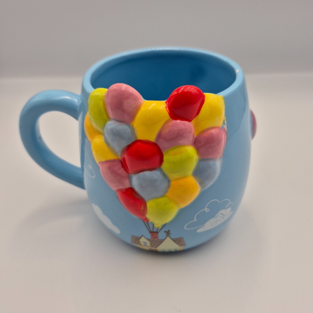 Disney Pixar UP Movie Carl Balloon House Sky Ceramic Embossed Mug