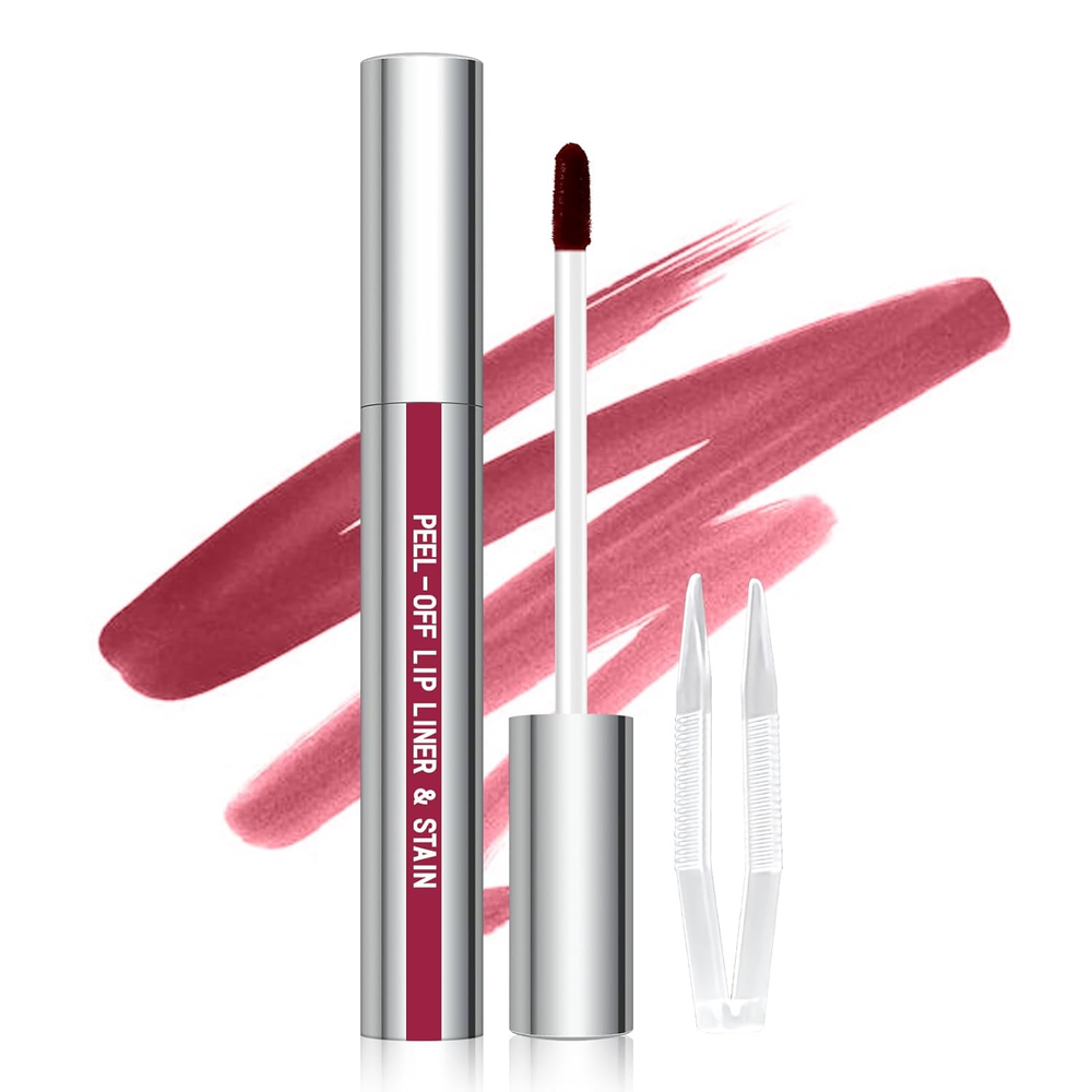 Peel off Lip Liner Stain, Long Wear Tattoo Lip Liner with Tweezer, Peel off Lip