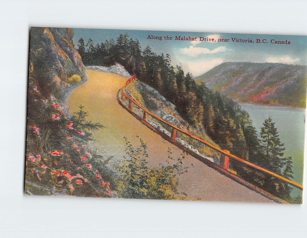 Postcard Along the Malahat Drive near Victoria BC Canada