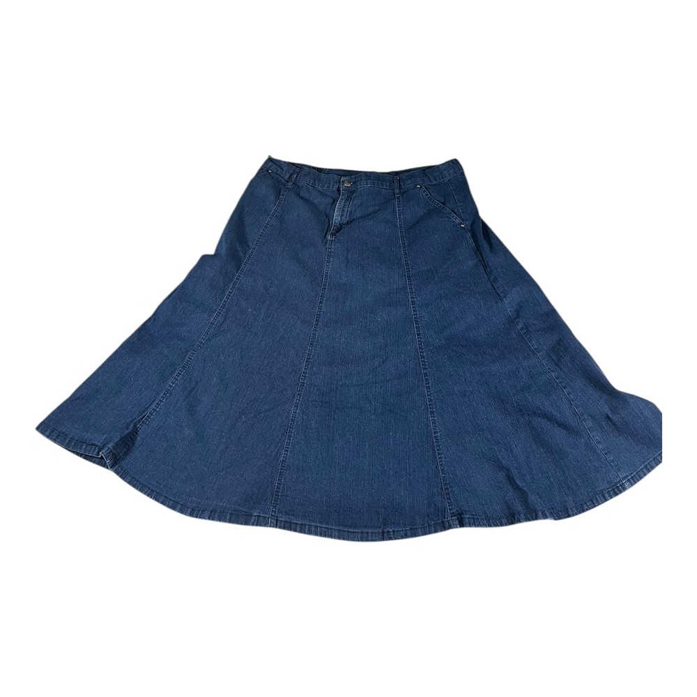 SOUTHERN LADY Denim Maxi Skirt Women's Size 18W A-Line Blue Jean Skirt