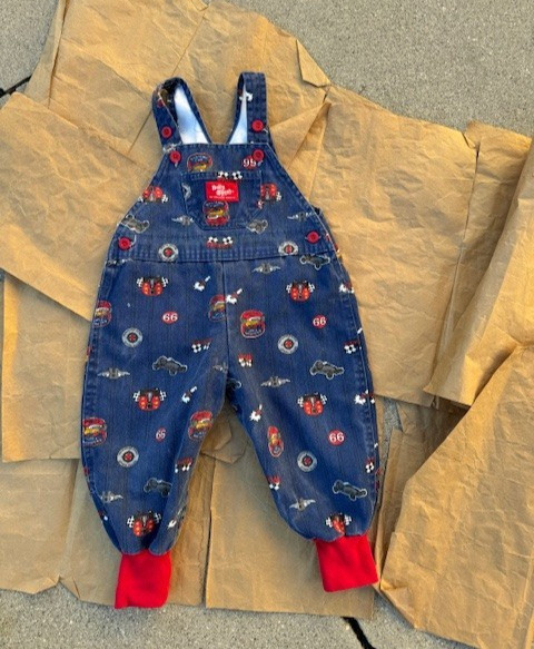 Vintage Baby B'gosh By Oshkosh B'gosh 90s Racing Cars Nascar Overalls Sz 18M