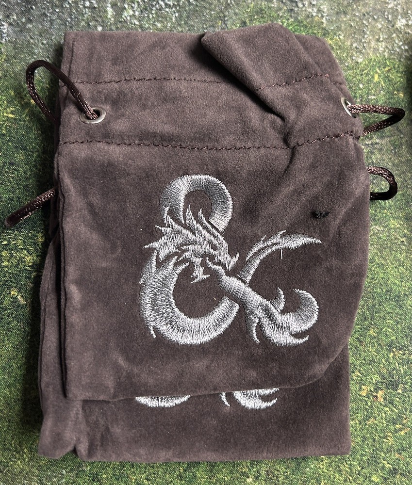 Dungeons & Dragons Acererak's Treasure Packs: Grey Dice Bag Silver stitching-image