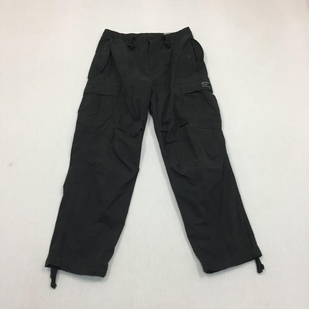 Superdry Men's Black Straight Cargo Combat Pants W30 L30 Utility Walk