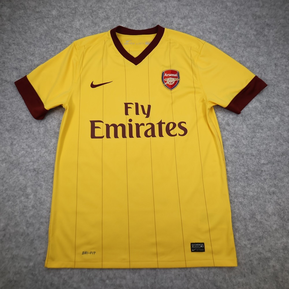 Arsenal Shirt Medium Yellow Away Kit 2010 2013 Nike Soccer Jersey Football