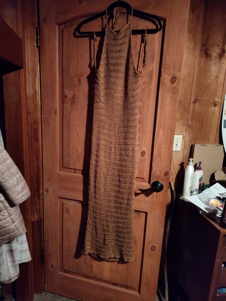Handmade Bohemian Crochet Halter Maxi Dress