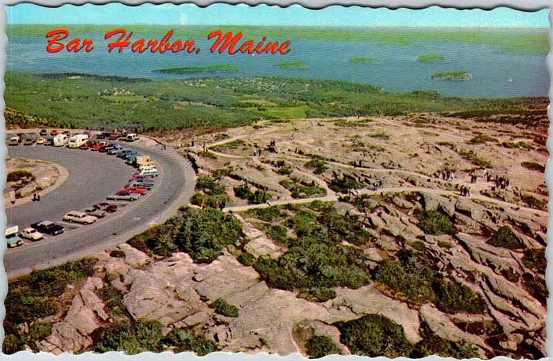 Postcard AERIAL VIEW SCENE Bar Harbor Maine ME m/09 AO3565