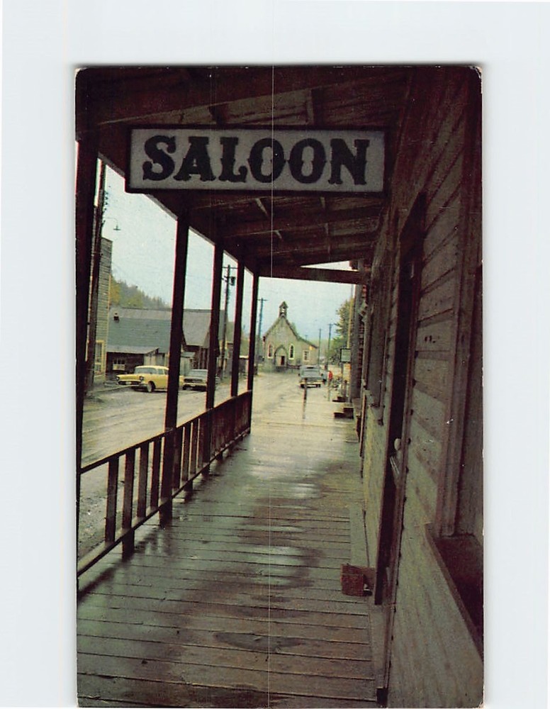 Postcard Saloon & St. Saviour's Church Barkerville BC Canada