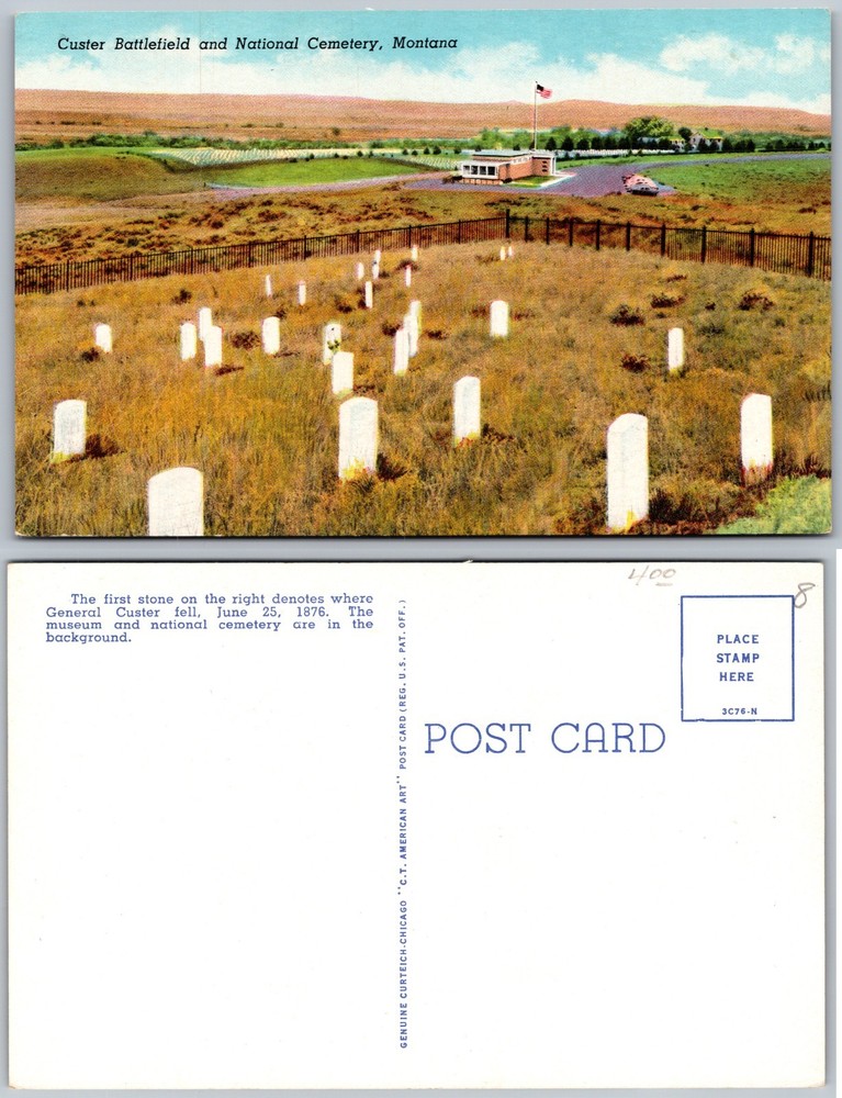Custer Battlefield And National Cemetery Montana Postcard