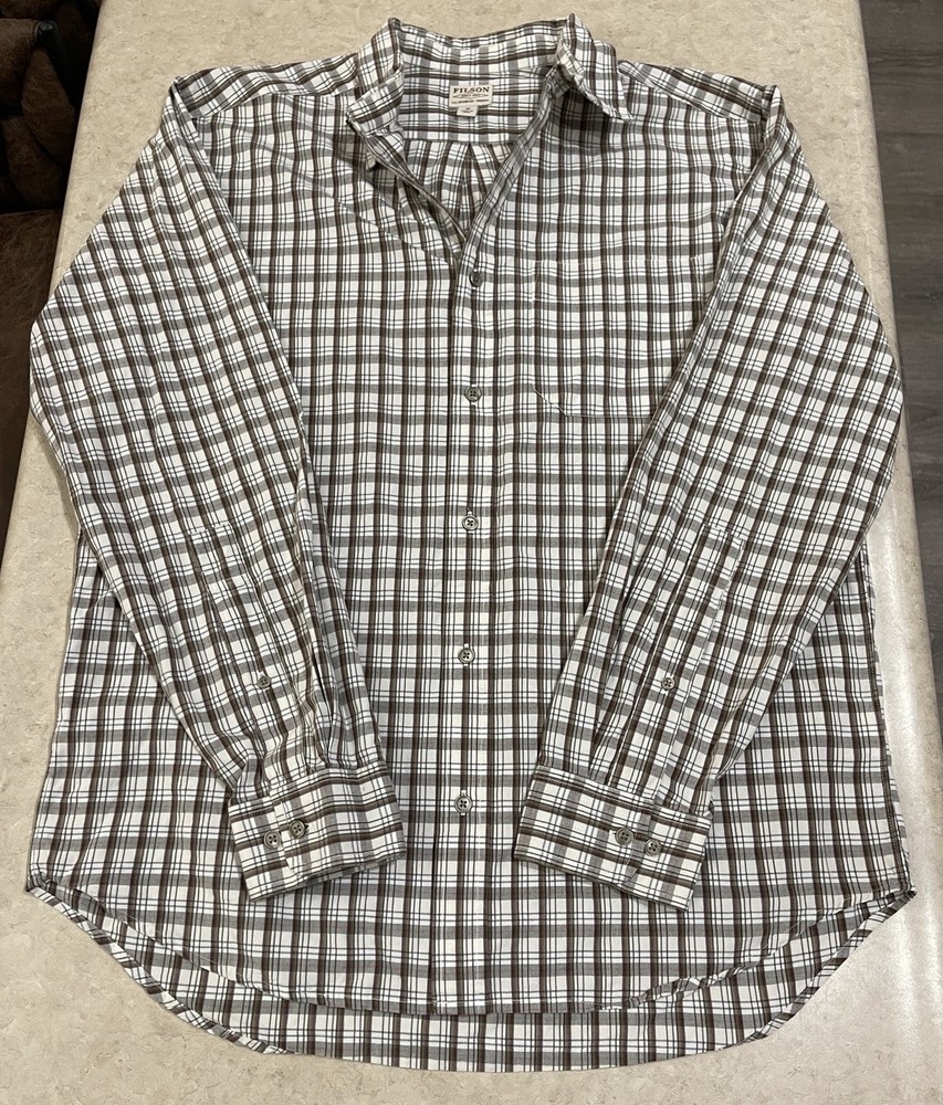 Filson Flannel Shirt Plaid Button Down Long Sleeve Outdoor Mens Sz Medium