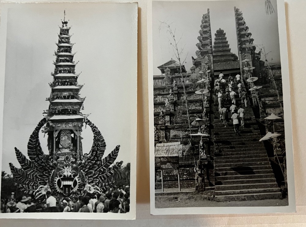 Lot of 2 RPPC  Funeral Tower and Balinese Hindu Temple Bali, Indonesia