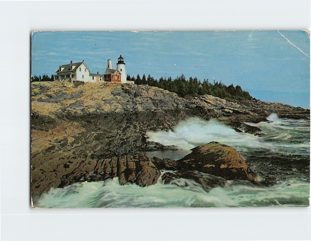 Postcard Lighthouse On The Rockbound Coast Of Maine
