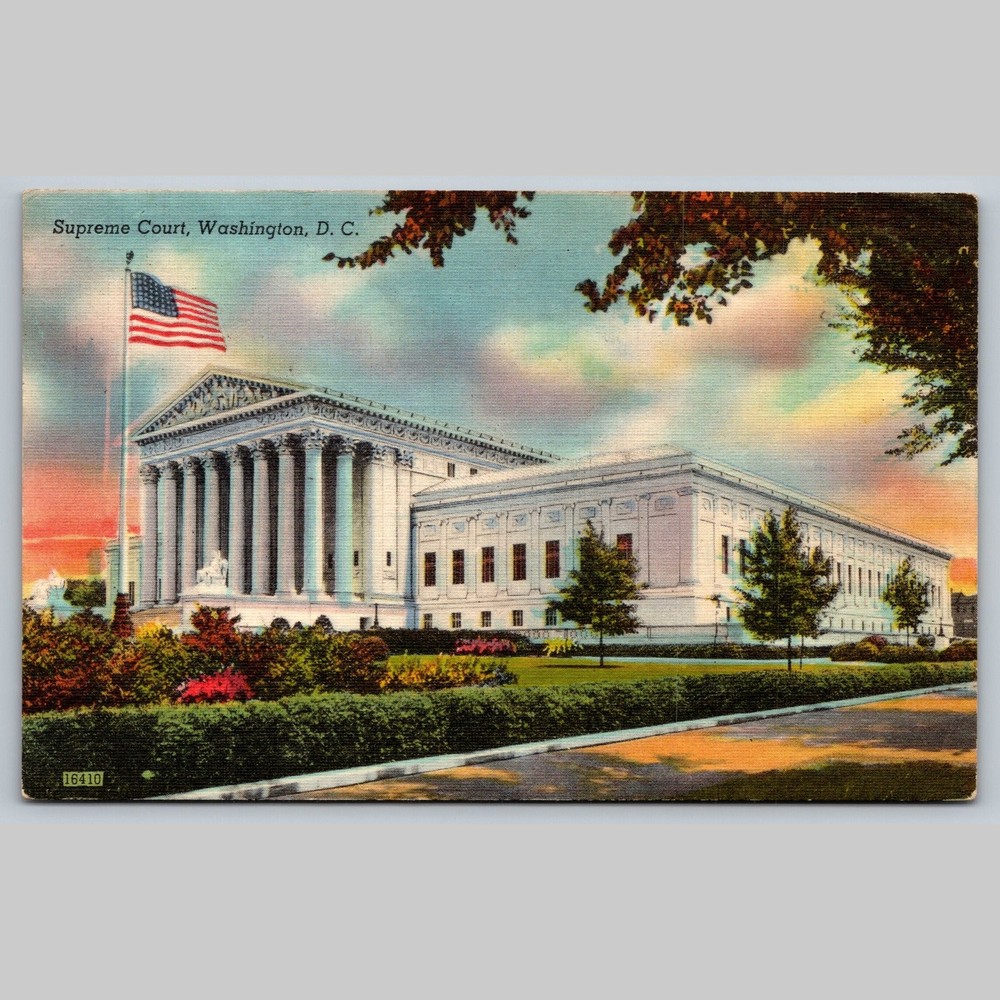 Postcard Supreme Court Washington D.C. Architecture Linen Era