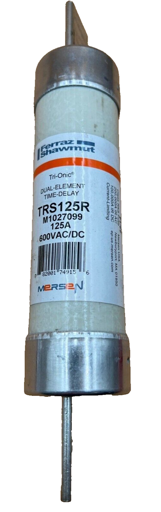 Ferraz Shawmut TRS125R 125A 600V Class RK5 Tri-Onic Time Delay Fuse Used