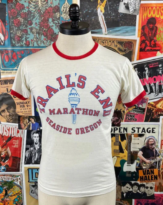 Vintage 70s Oregon Trail's End Marathon Champion Graphic Tee
