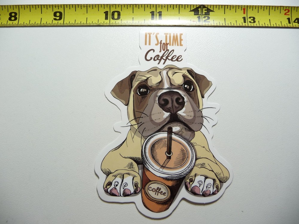 Barista Cafe Boxer Dog Coffee Lover Decal Sticker