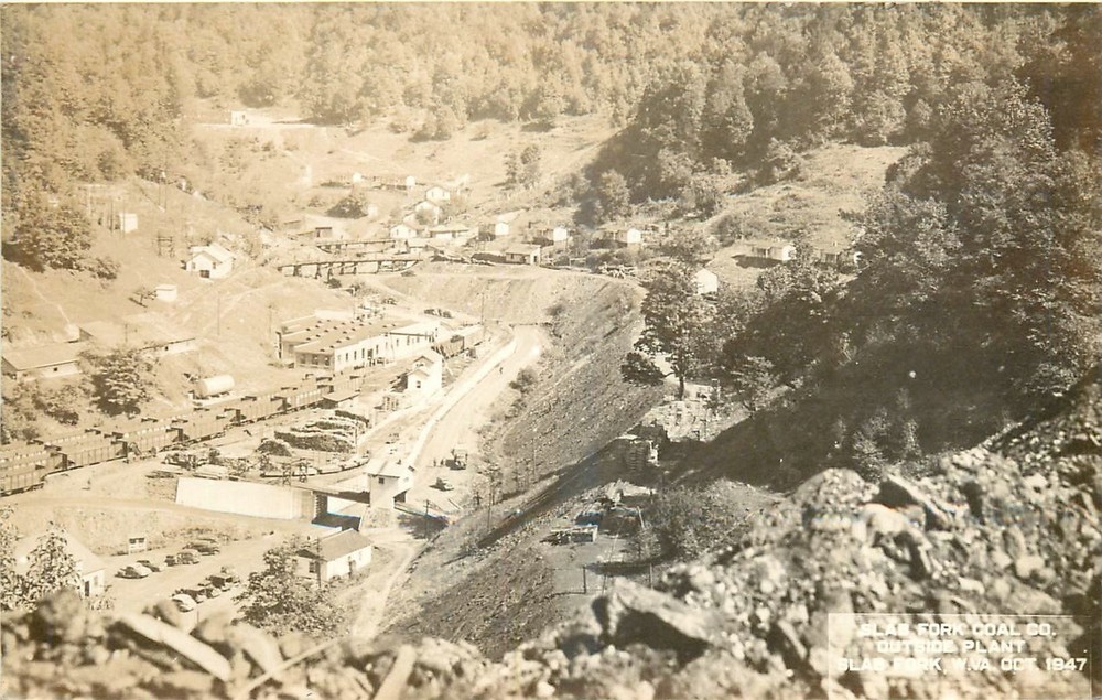 1947 Slab Fork West Virginia Coal Company Mining RPPC Postcard 26-833