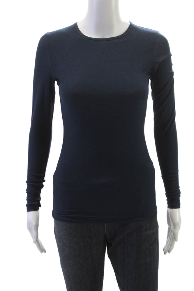 Beyond Yoga Womens Basic T-Shirt Blue Long Sleeve Crew Neck Polyester Size XSFree Shipping in US $100+ Orders | $6.95 Orders Below