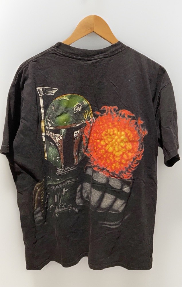 Star Wars Boba Fett Graphic T-Shirt Black XL Tultex Blaster Back Print