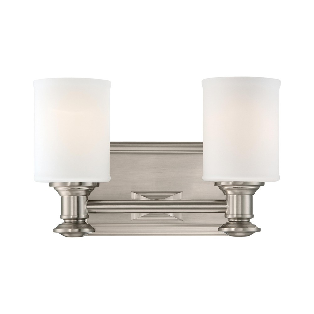 Vanity Bath Light 2-Light 200W 11.25x7.25in Brushed Nickel