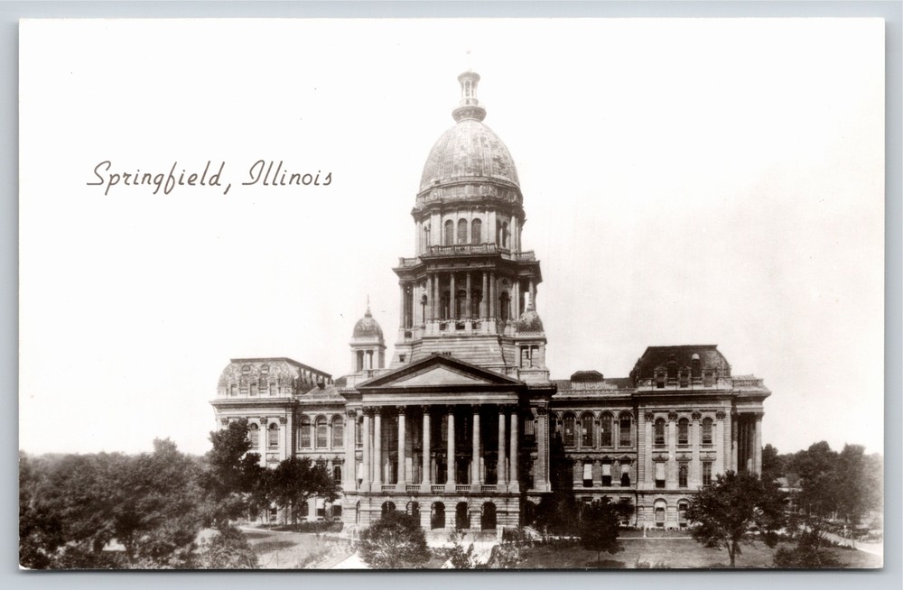 RPPC~Springfield Illinois~State Capitol~Renaissance Revival~Real Photo Postcard