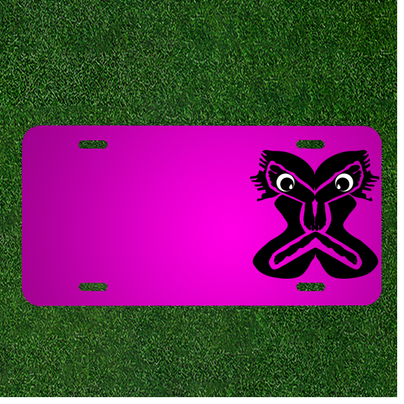 Custom Personalized Car License Plate With Add Names To Angry Face Mask Eyes