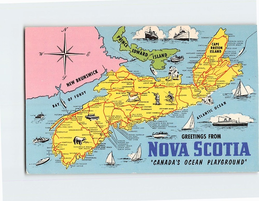Postcard Canadas Ocean Playground Greetings From Nova Scotia Canada