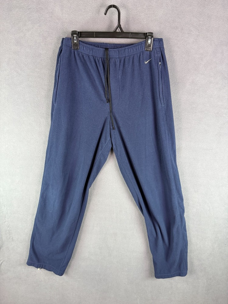 Nike Therma-Fit Men's Sweatpants Size L Blue Fleece Vintage Baggy Y2K