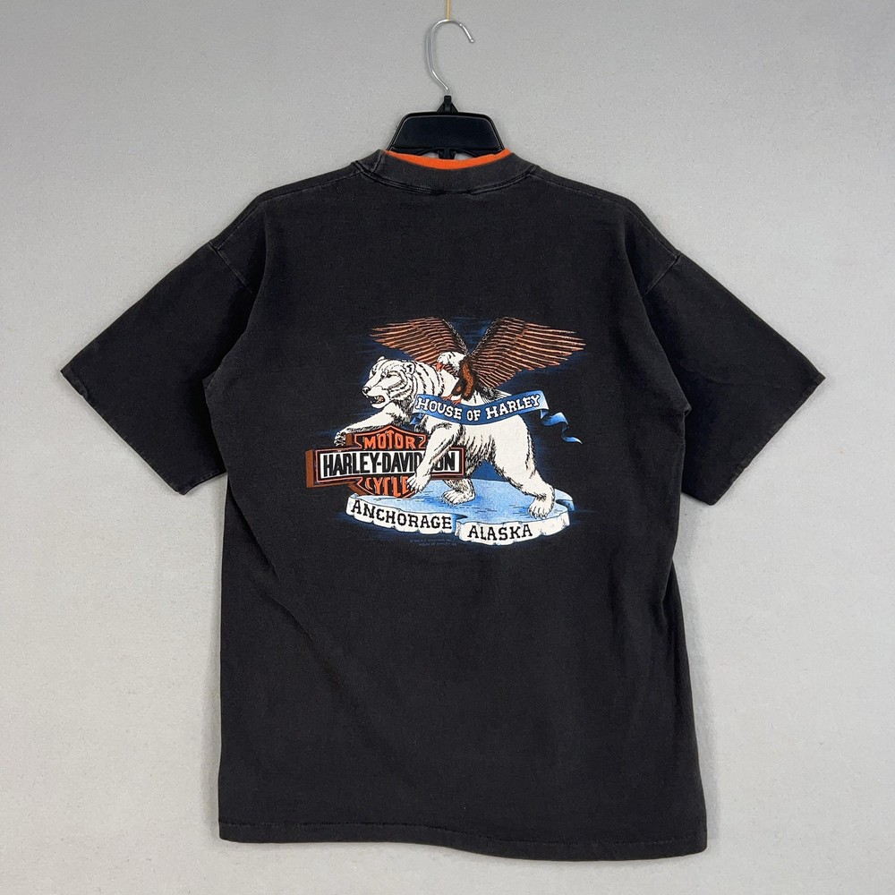 Vintage Harley Davidson Shirt Mens Large Anchorage Alaska House of Harley 1989