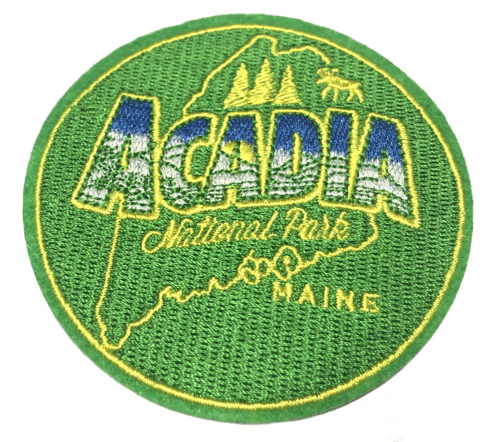 Acadia, Maine Patch Embroidered Iron-on Applique Nature Travel Souvenir-image