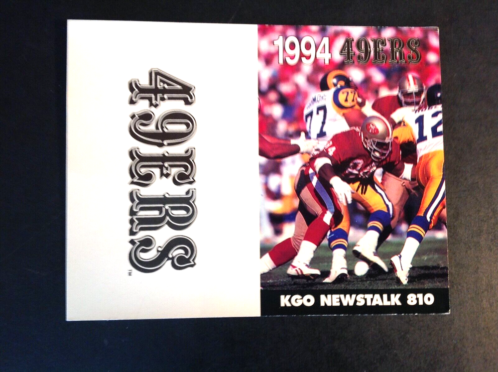 San Francisco 49ers 1994 Pocket Schedule KGO News Talk 810 VTG NFL Memorabilia