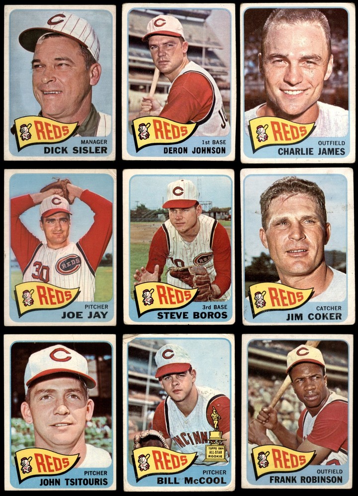 1965 Topps Cincinnati Reds Team Set 17 of 30 Cards 2.5 GD+ Condition