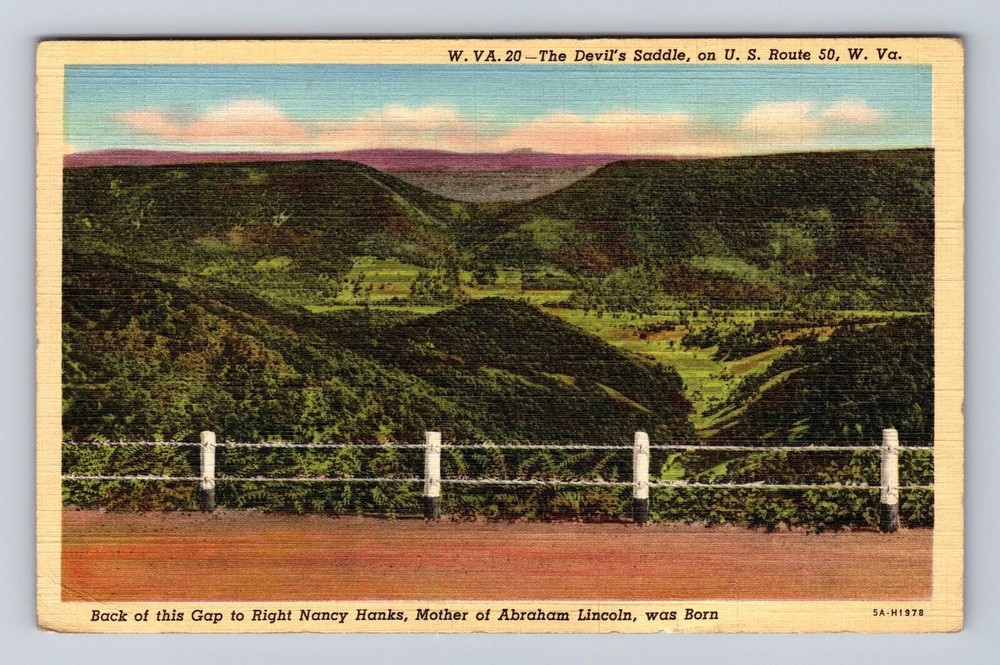 WV-West Virginia, The Devil's Saddle, Antique, Vintage c1951 Souvenir Postcard