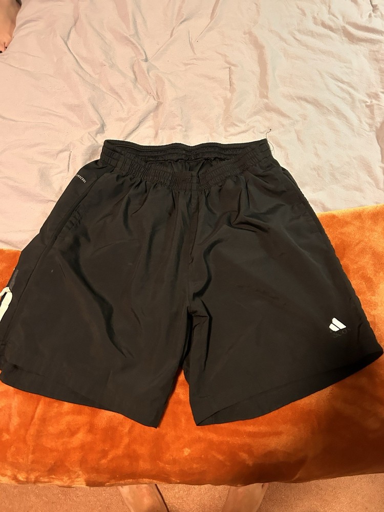 adidas Climacool 3-Stripes Men's Black Athletic Shorts M Drawstring Elastic