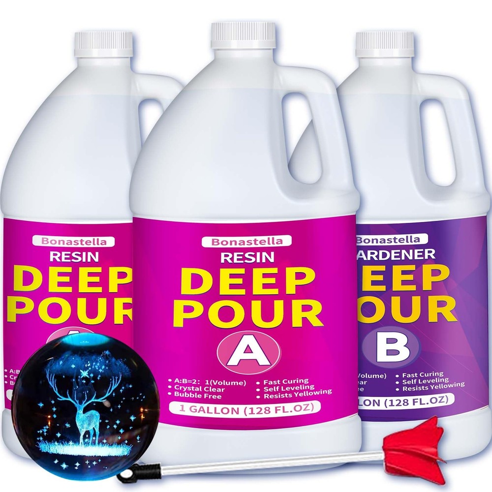 1.5 Gallon Deep Pour Crystal Clear Epoxy Resin Kit for River Tables