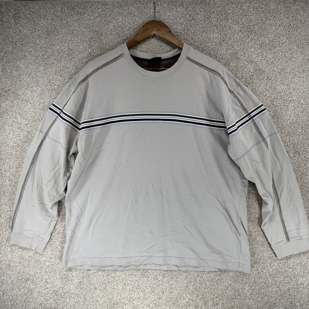 VTG Y2K XG Xtreme Gear Long Sleeve Shirt XL Stripe Skater Grunge Retro Casual