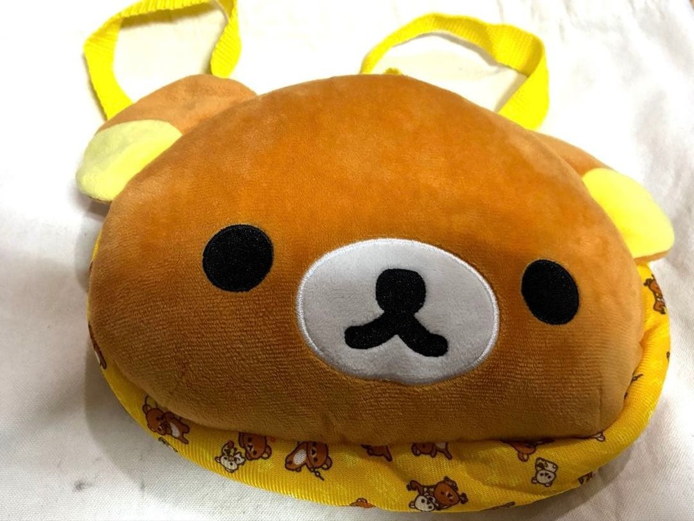Heisei Retro Rilakkuma Kids Plush Toy Face-Shaped Backpack San-X