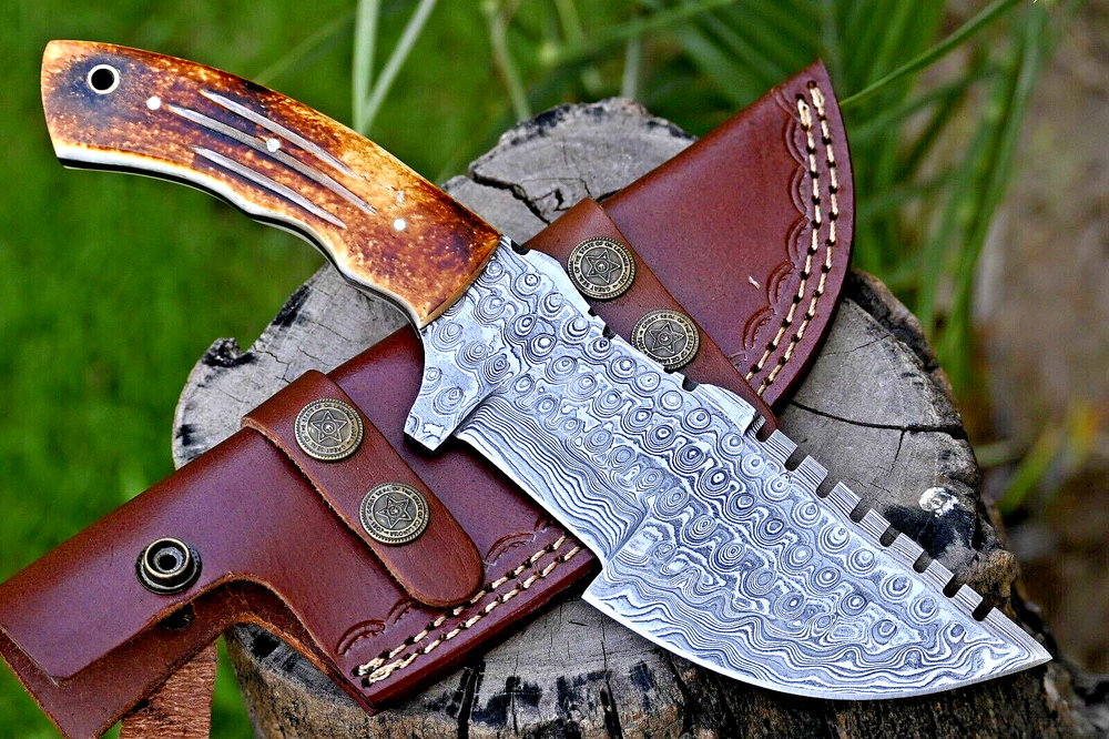 Custom Handmade Damascus Steel Survival Hunting Knife Tracker 2784