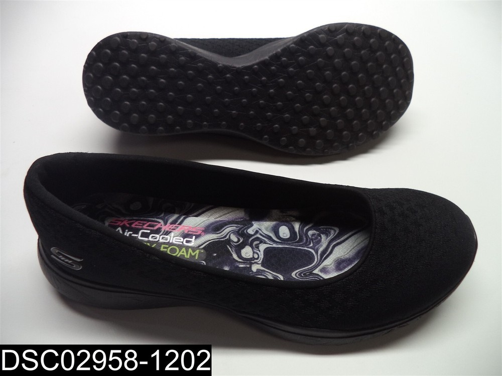 Women's Skechers Microburst Black Memory Foam Sneakers Size 8
