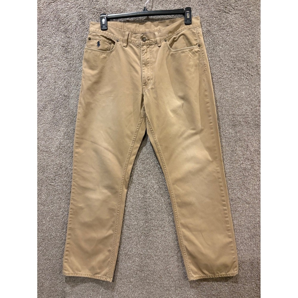 Polo Ralph Lauren Mens Khaki Cotton Straight Leg Chino Pants 34x30