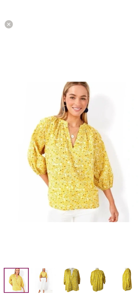 Tuckernuck Hyacinth House Yellow Poppies Womens Long Sleeve Top