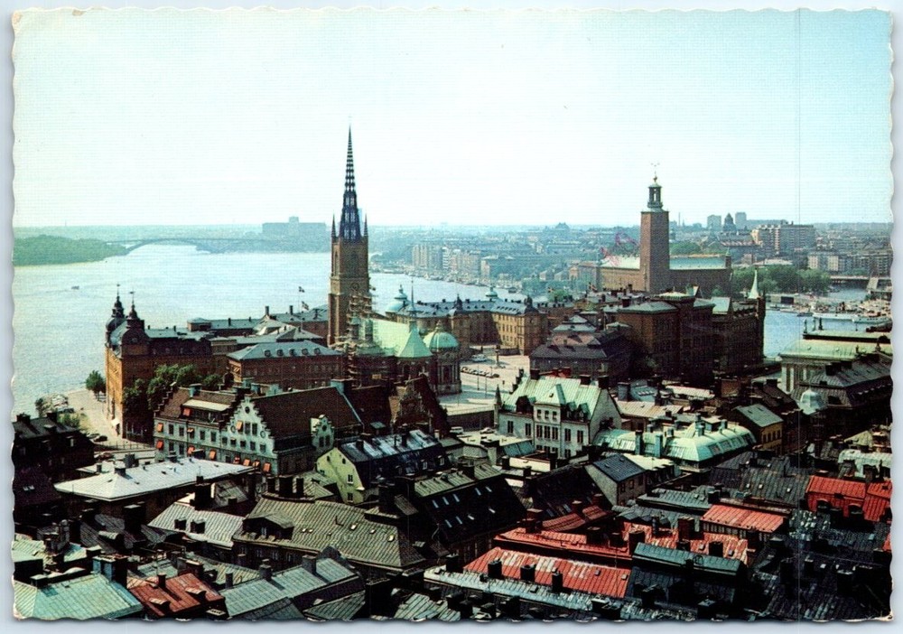 Postcard - View Over Riddarholmen and the City Hall, Stockholm, Sweden