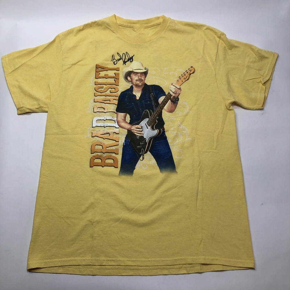 Vtg Brad Paisley SIGNED 2014 Tour T Shirt Short Sleeve S-5XL MA253 FREE SHIPPING
