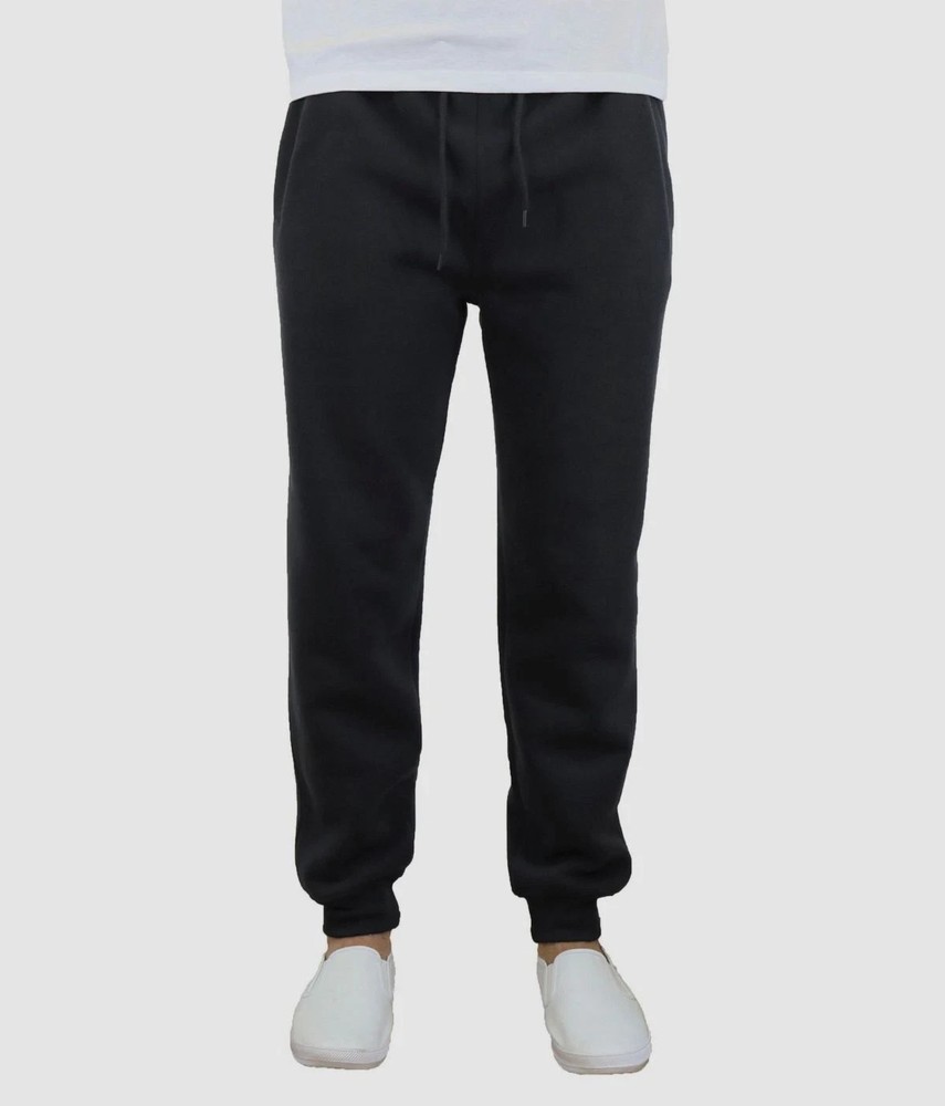 Blue Ice Men's Fleece Drawstring Jogger Sweatpants Pants Black Size XL
