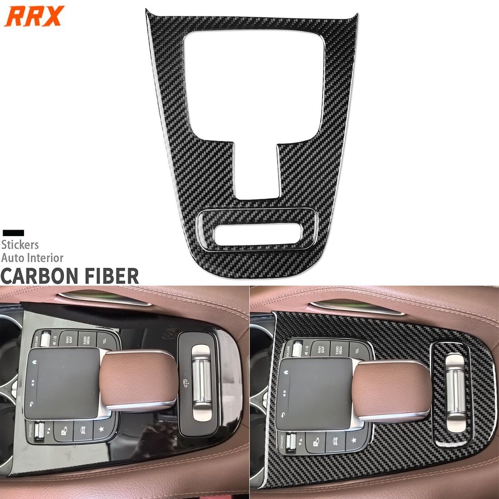 Real Carbon Fiber Console Gear Shift Panel Cover Trim For Benz GLE W167 2019-24