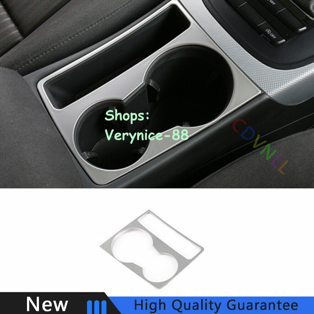 Fit For Audi A4 A5 2009-2016 Silver Steel Middle Console Water Cup Frame Trim 1*