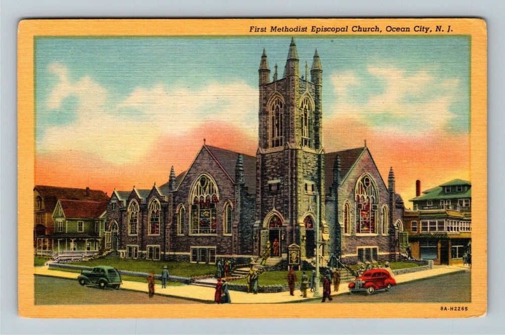 Ocean City NJ-New Jersey, First Methodist Episcopal Church Vintage Postcard